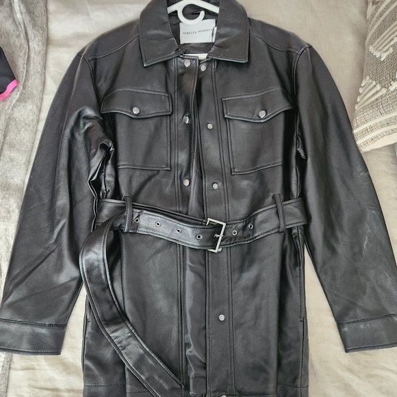 NWT Rebecca Minkoff Black Faux Leather Jacket - Picture 1 of 10